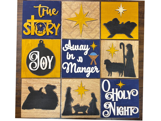 Christmas Nativity interchangeable tiles for ladder stand