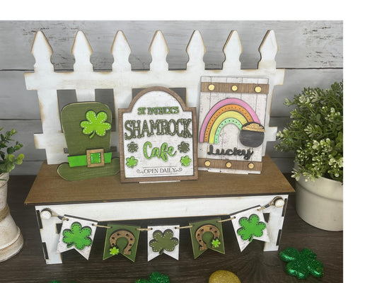 St Patrick's Day interchangeable seasonal inserts for miniature bench