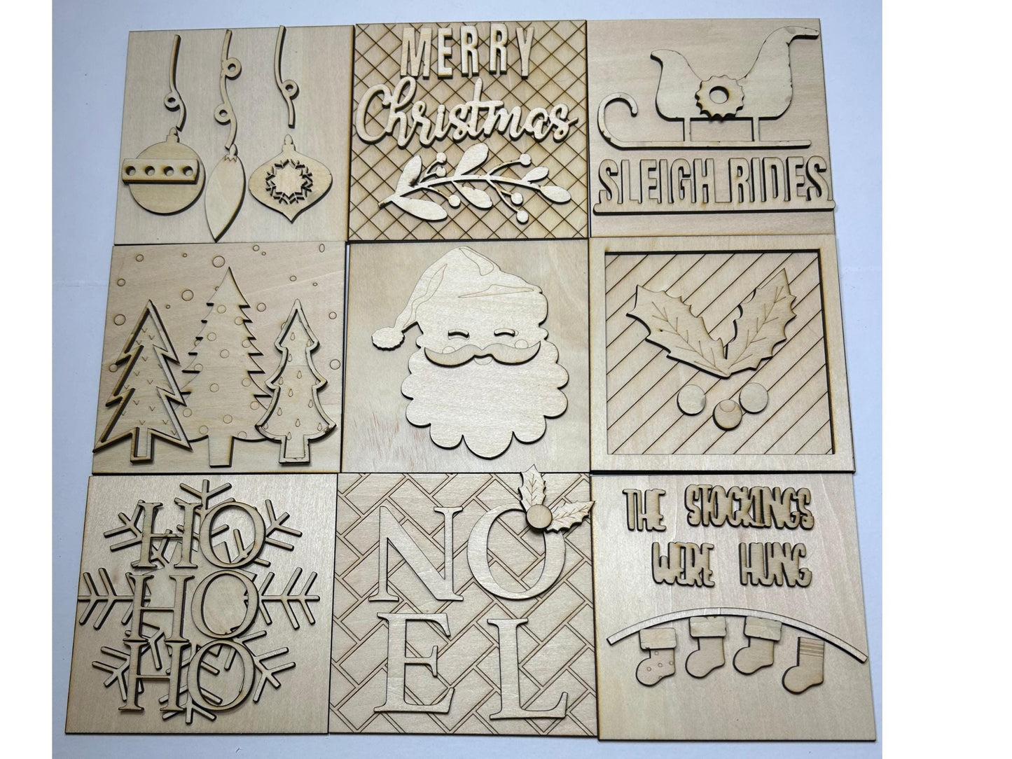 Christmas seasonal tiles for ladder stand