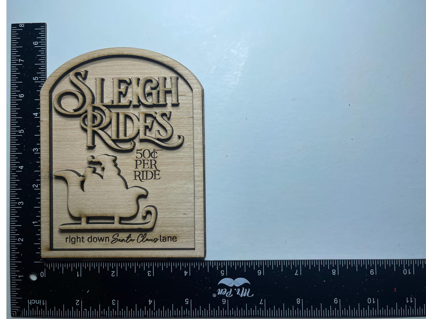 Christmas inserts, Santa's Sleigh Rides, for miniature bench