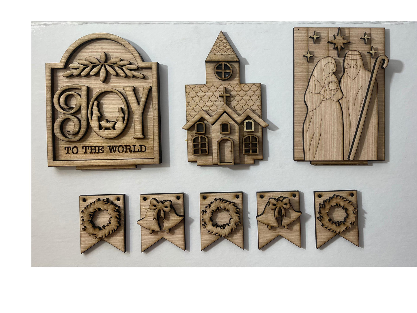 Christmas Nativity inserts for miniature bench