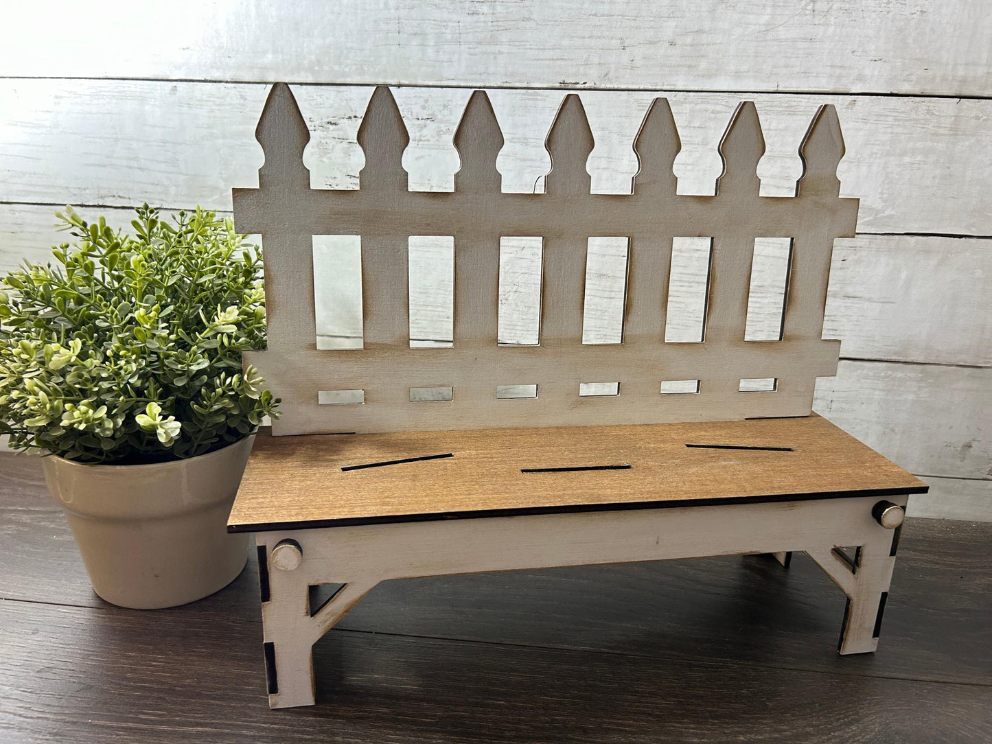 Miniature Picket  Bench kit for seasonal interchangeable inserts