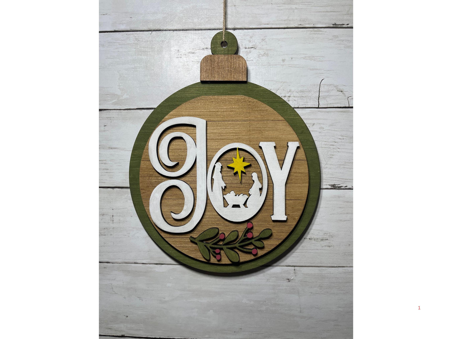 Festive ornament-shaped wall hanger "JOY"