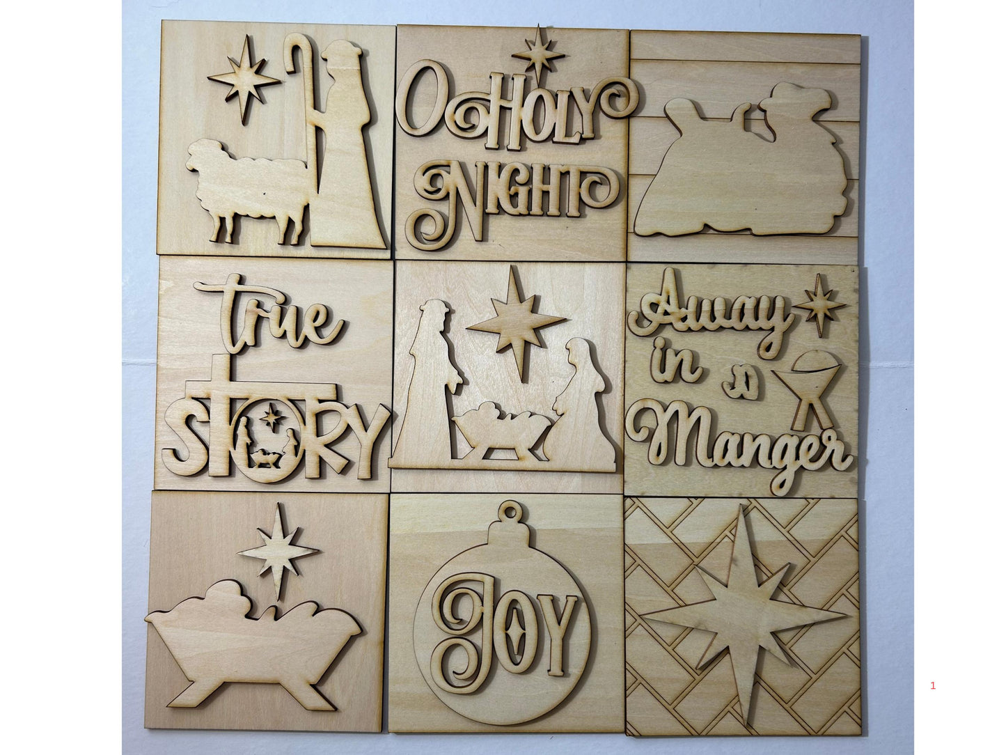 Christmas Nativity interchangeable tiles for ladder stand