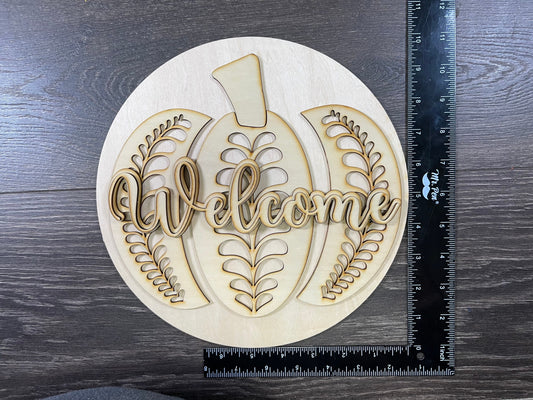 Pumpkin wall / door Hanger "welcome"